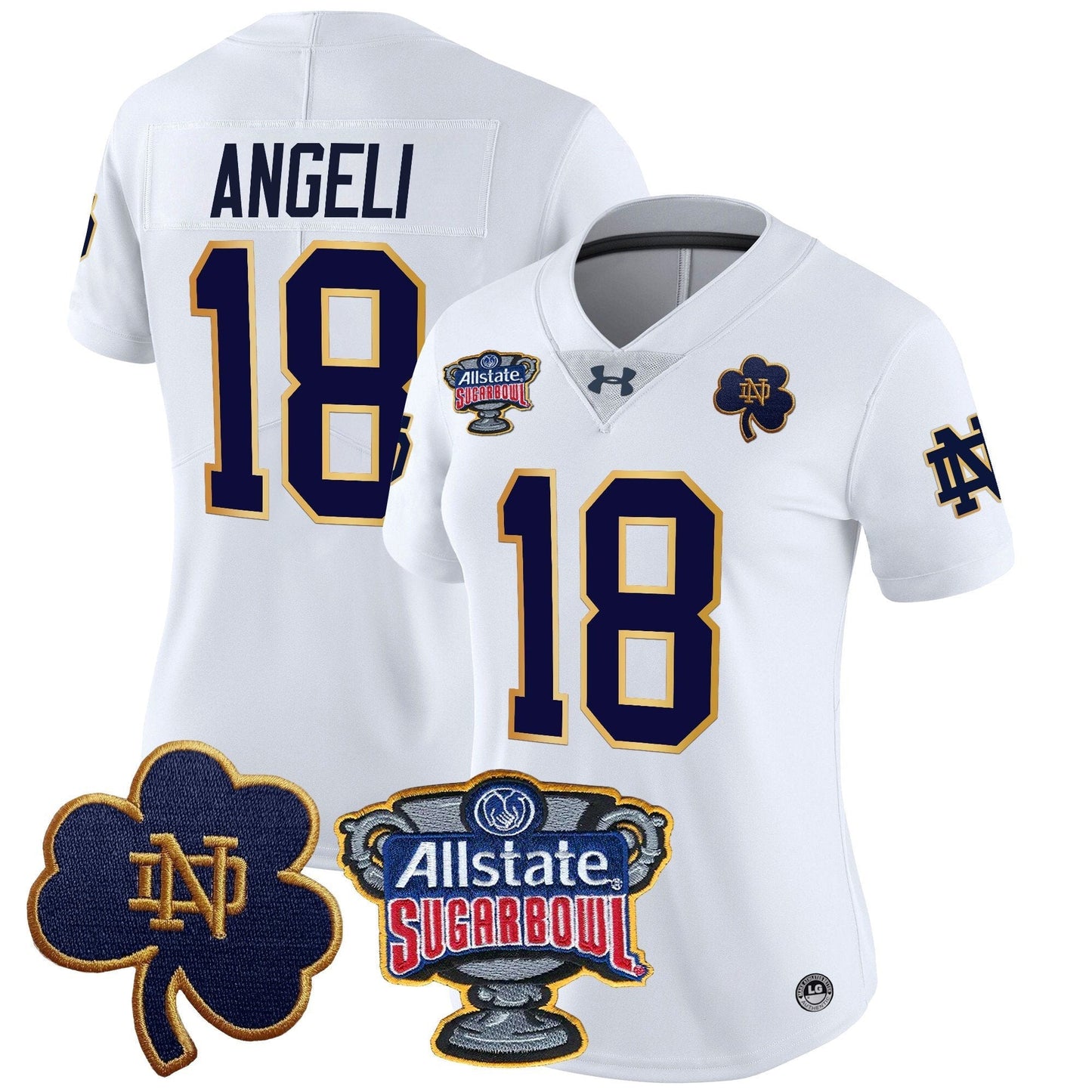 Women's ND 2024 Sugar Bowl Patch Vapor Limited Jersey - All Stitched