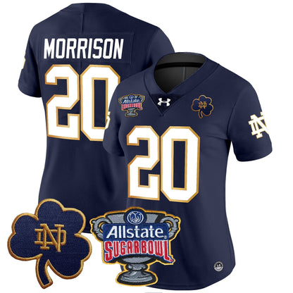 Women's ND 2024 Sugar Bowl Patch Vapor Limited Jersey - All Stitched