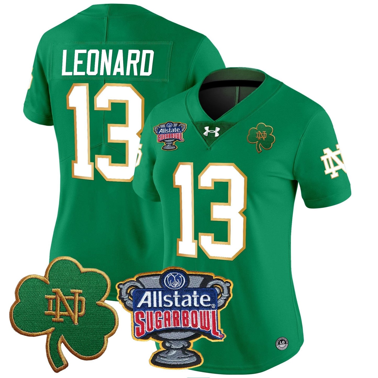 Women's ND 2024 Sugar Bowl Patch Vapor Limited Jersey - All Stitched