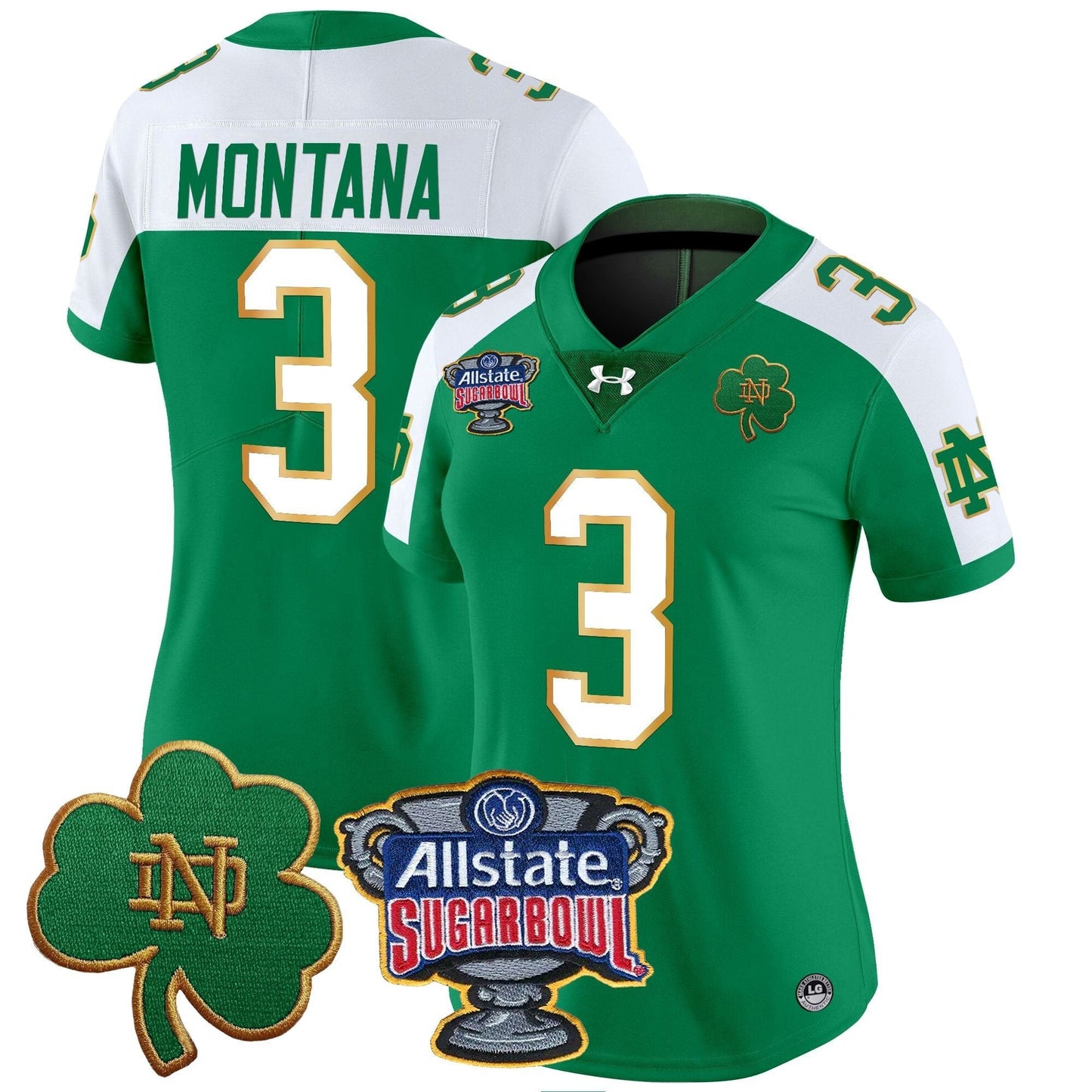 Women's ND 2024 Sugar Bowl Patch Vapor Limited Jersey - All Stitched