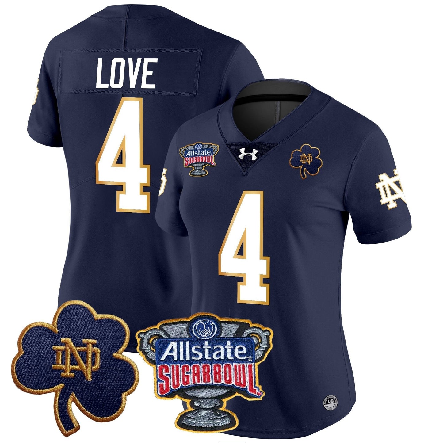 Women's ND 2024 Sugar Bowl Patch Vapor Limited Jersey - All Stitched