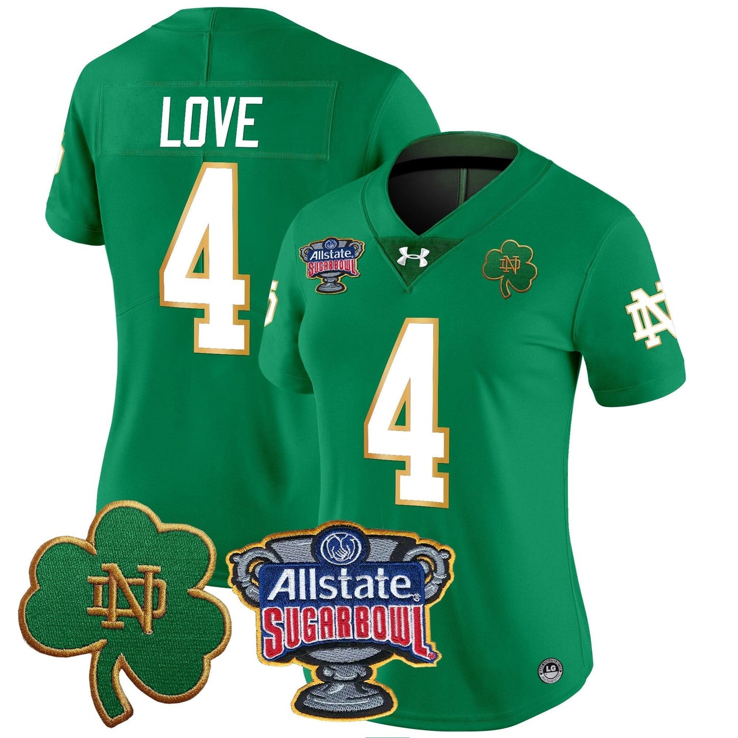 Women's ND 2024 Sugar Bowl Patch Vapor Limited Jersey - All Stitched