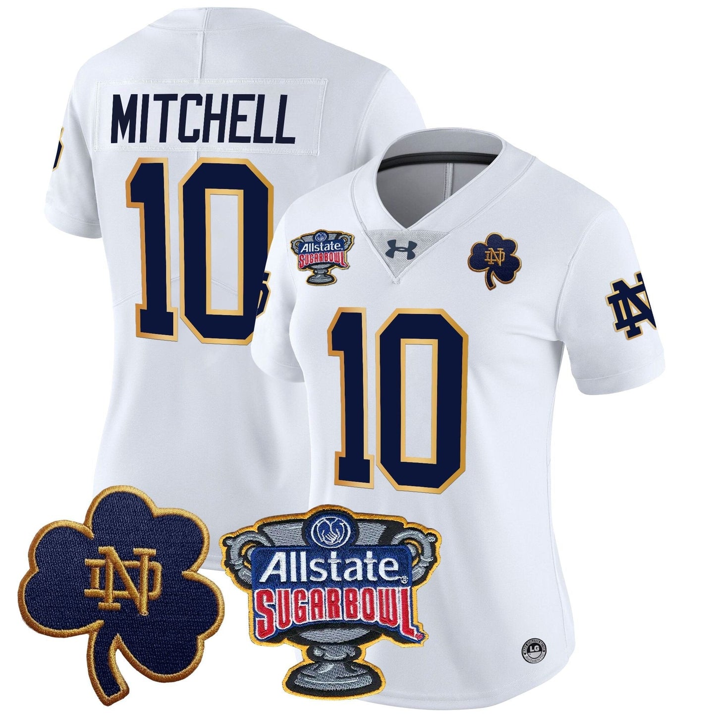 Women's ND 2024 Sugar Bowl Patch Vapor Limited Jersey - All Stitched