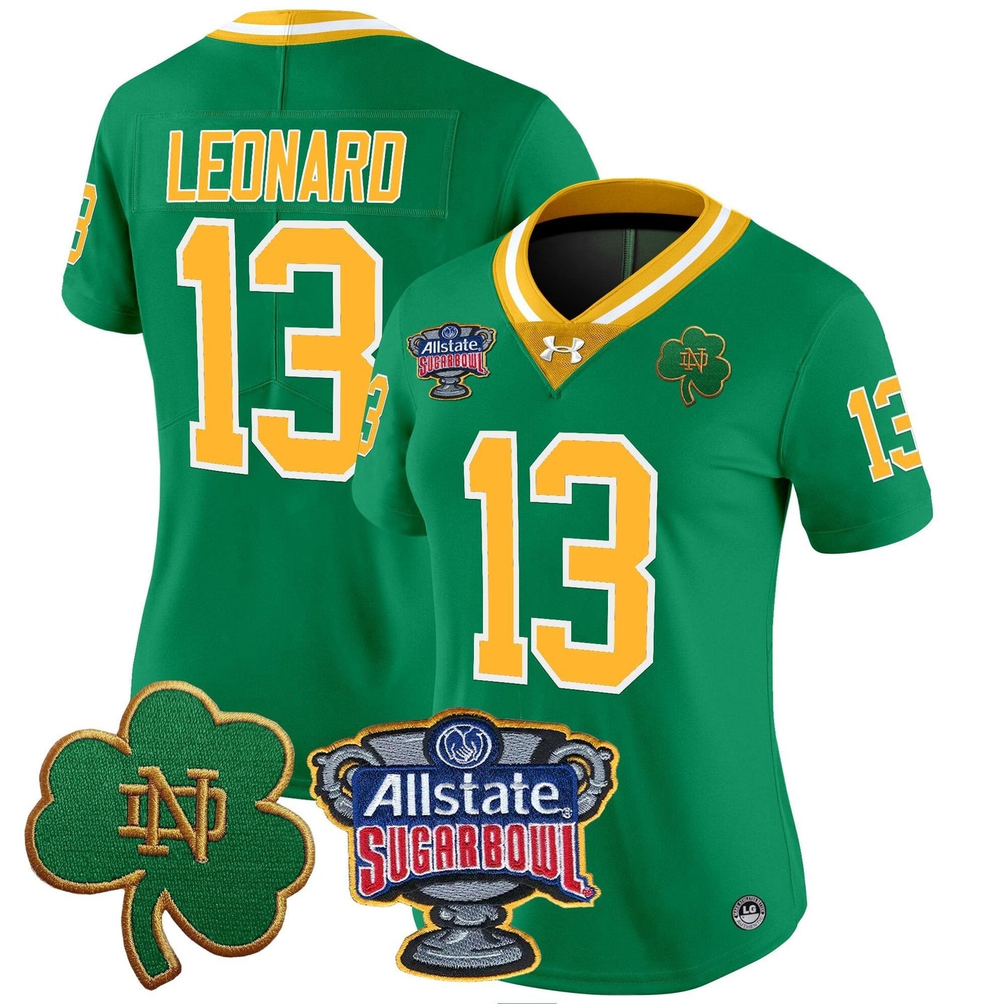 Women's ND 2024 Sugar Bowl Patch Vapor Limited Jersey - All Stitched