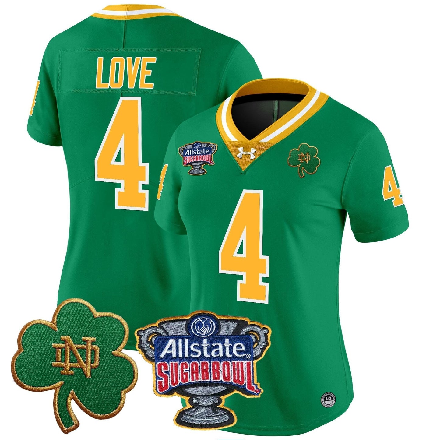 Women's ND 2024 Sugar Bowl Patch Vapor Limited Jersey - All Stitched
