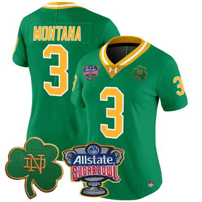 Women's ND 2024 Sugar Bowl Patch Vapor Limited Jersey - All Stitched