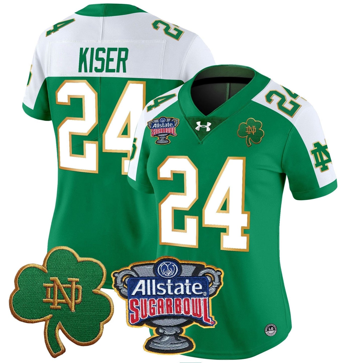 Women's ND 2024 Sugar Bowl Patch Vapor Limited Jersey - All Stitched