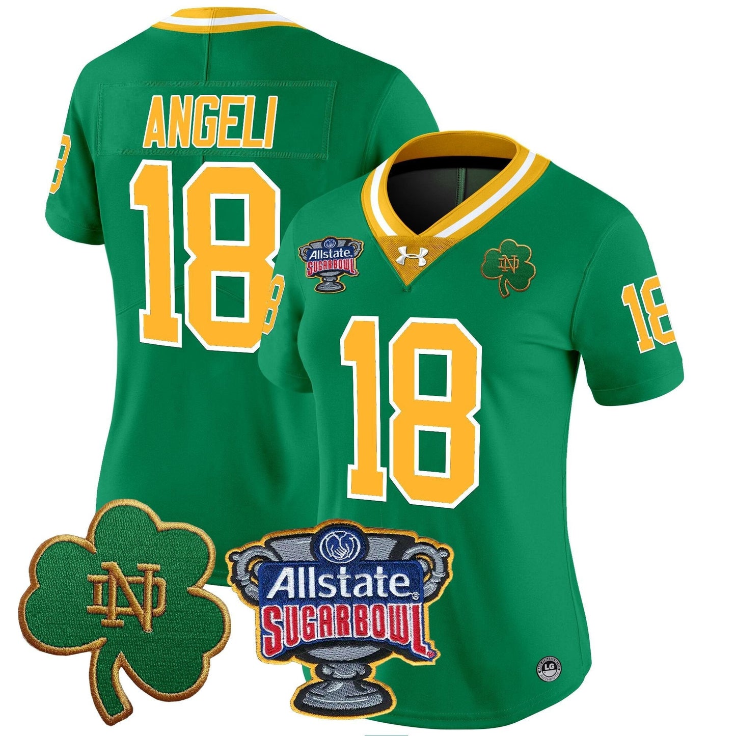 Women's ND 2024 Sugar Bowl Patch Vapor Limited Jersey - All Stitched