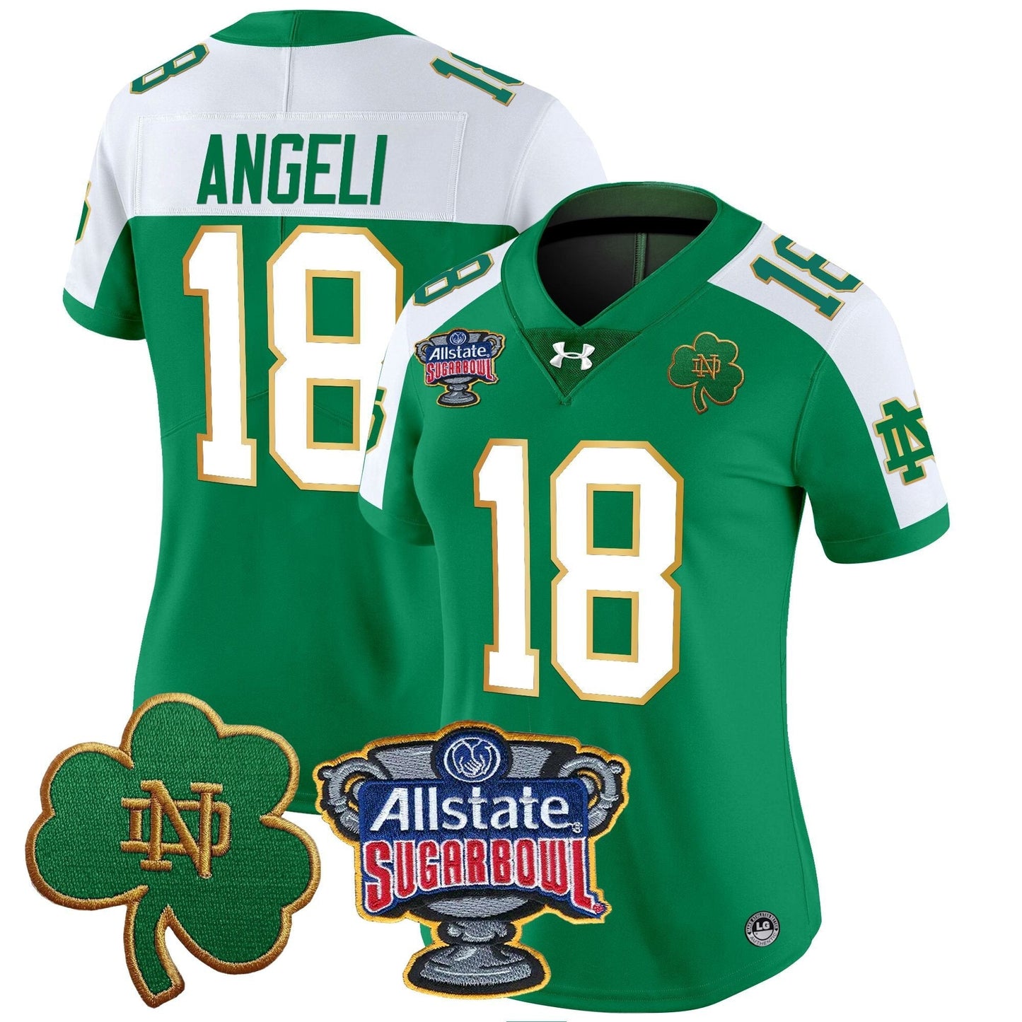 Women's ND 2024 Sugar Bowl Patch Vapor Limited Jersey - All Stitched
