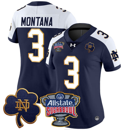 Women's ND 2024 Sugar Bowl Patch Vapor Limited Jersey - All Stitched