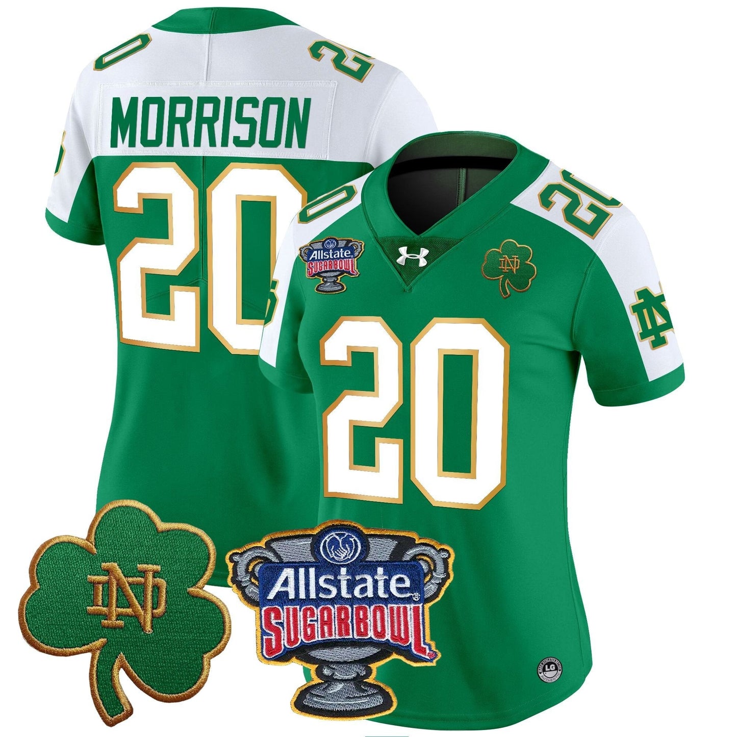 Women's ND 2024 Sugar Bowl Patch Vapor Limited Jersey - All Stitched