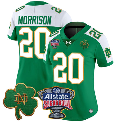 Women's ND 2024 Sugar Bowl Patch Vapor Limited Jersey - All Stitched
