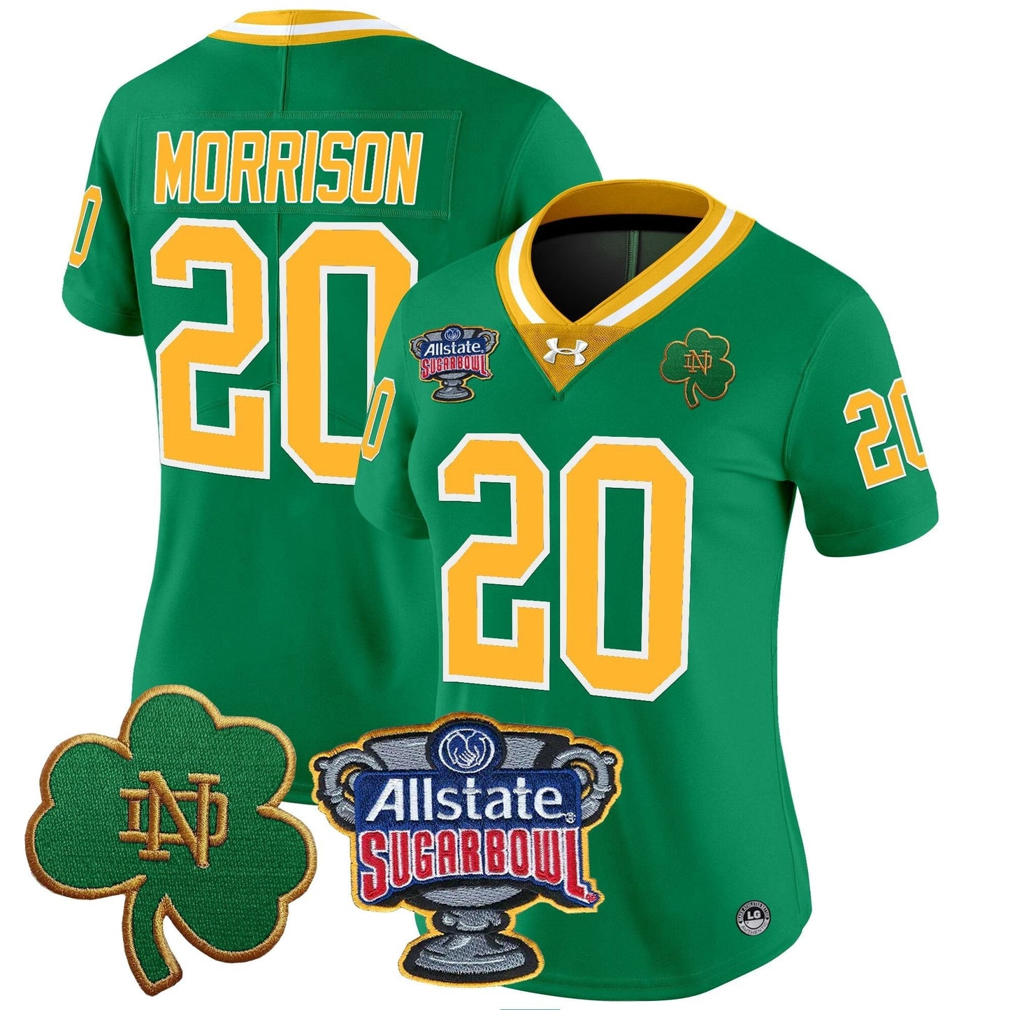 Women's ND 2024 Sugar Bowl Patch Vapor Limited Jersey - All Stitched