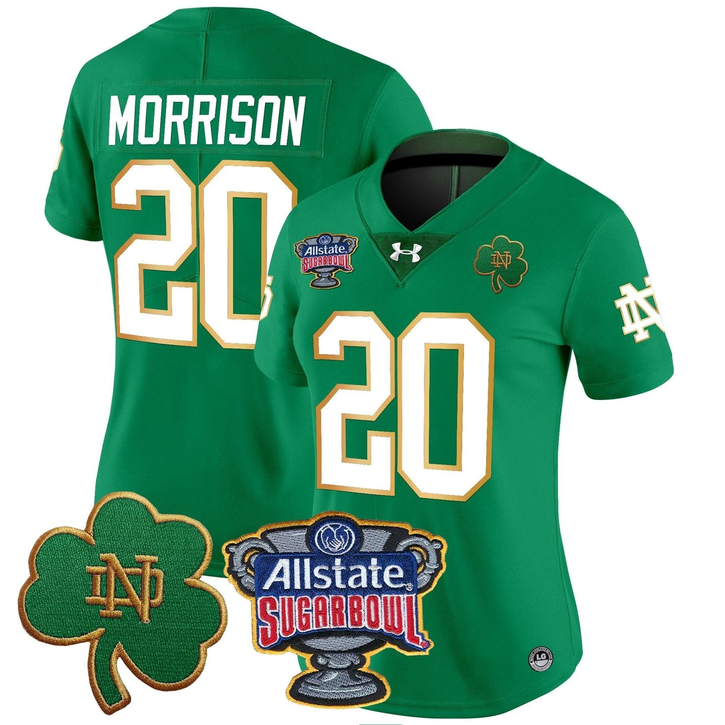 Women's ND 2024 Sugar Bowl Patch Vapor Limited Jersey - All Stitched