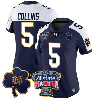 Women's ND 2024 Sugar Bowl Patch Vapor Limited Jersey - All Stitched