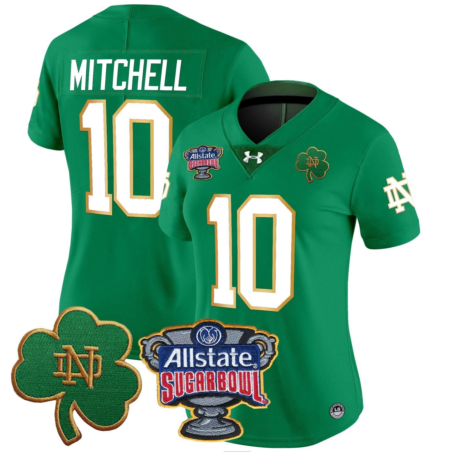 Women's ND 2024 Sugar Bowl Patch Vapor Limited Jersey - All Stitched