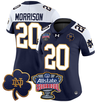 Women's ND 2024 Sugar Bowl Patch Vapor Limited Jersey - All Stitched