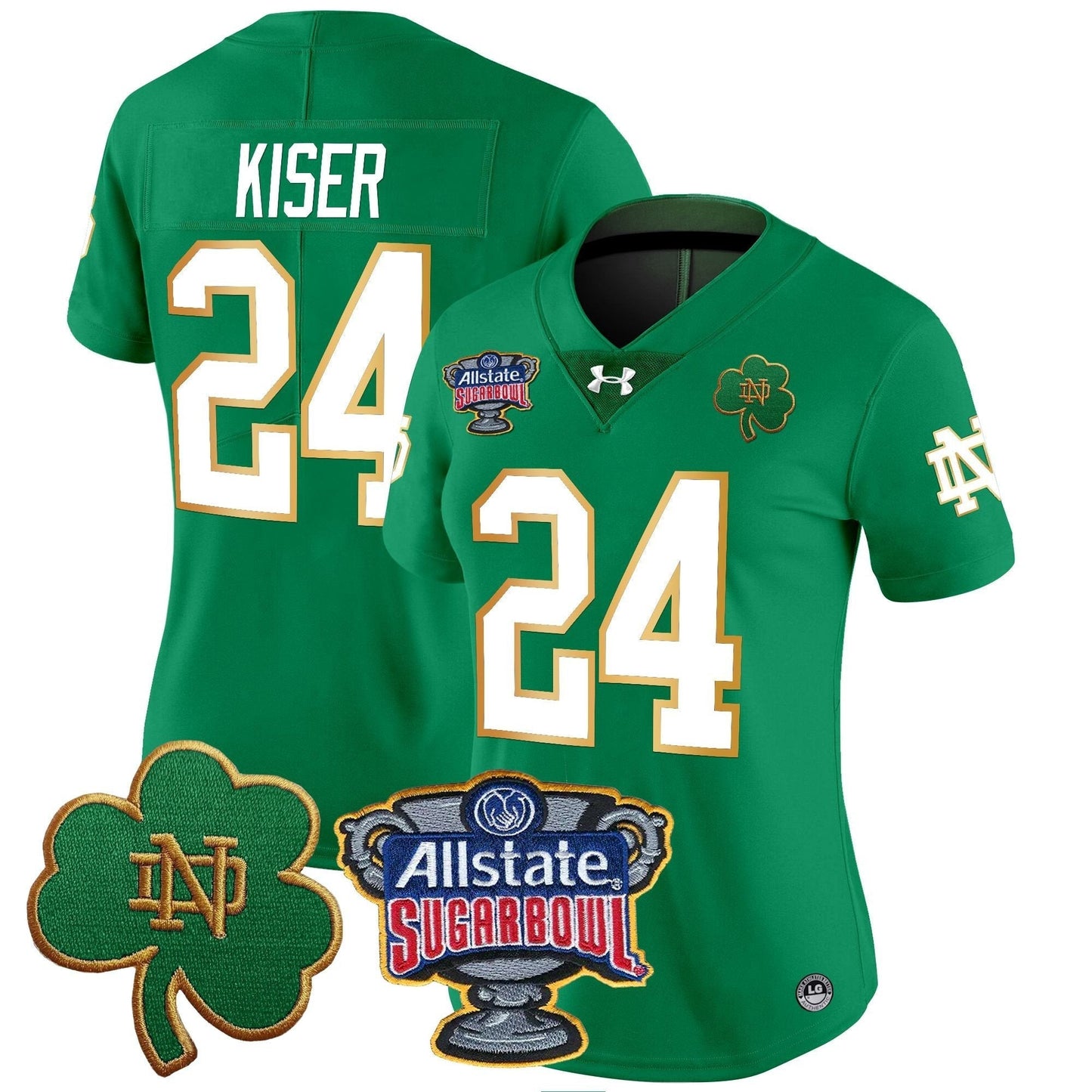 Women's ND 2024 Sugar Bowl Patch Vapor Limited Jersey - All Stitched