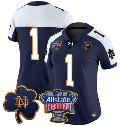 Women's ND 2024 Sugar Bowl Patch Vapor Limited Jersey - All Stitched
