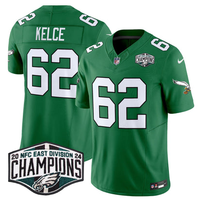 Philadelphia Eagles Kelly Green 2024 NFC East Division Champions Vapor Limited Jersey V2 - All Stitched