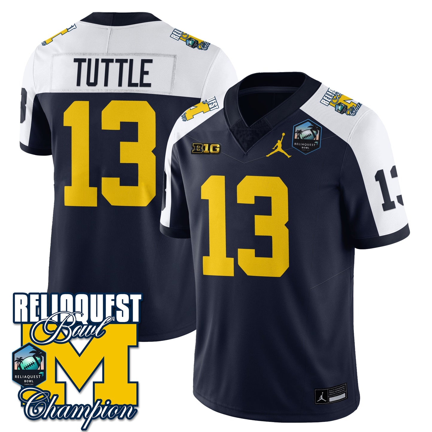 Michigan Wolverines 2024 ReliaQuest Bowl Champions Jersey - All Stitched