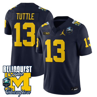 Michigan Wolverines 2024 ReliaQuest Bowl Champions Jersey - All Stitched