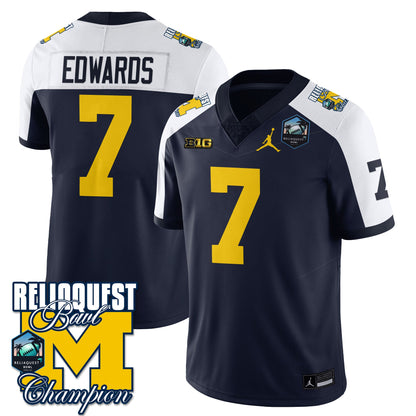 Michigan Wolverines 2024 ReliaQuest Bowl Champions Jersey - All Stitched