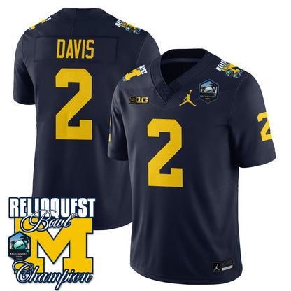 Michigan Wolverines 2024 ReliaQuest Bowl Champions Jersey - All Stitched