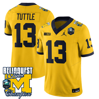 Michigan Wolverines 2024 ReliaQuest Bowl Champions Jersey - All Stitched