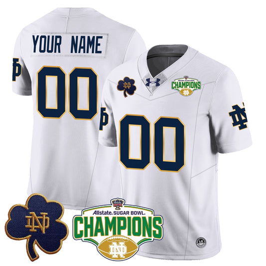 Custom ND 2025 Sugar Bowl Champions Jersey - All Stitched