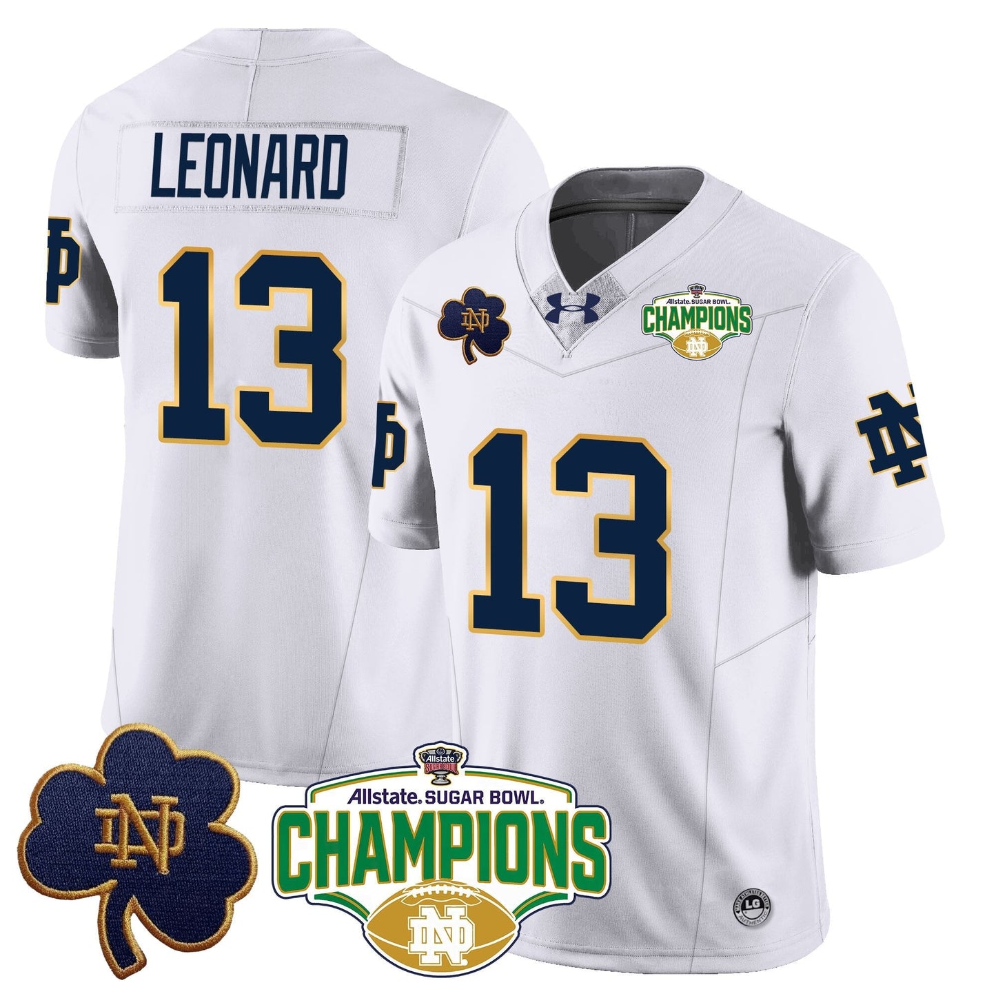 ND 2025 Sugar Bowl Champions Jersey - All Stitched