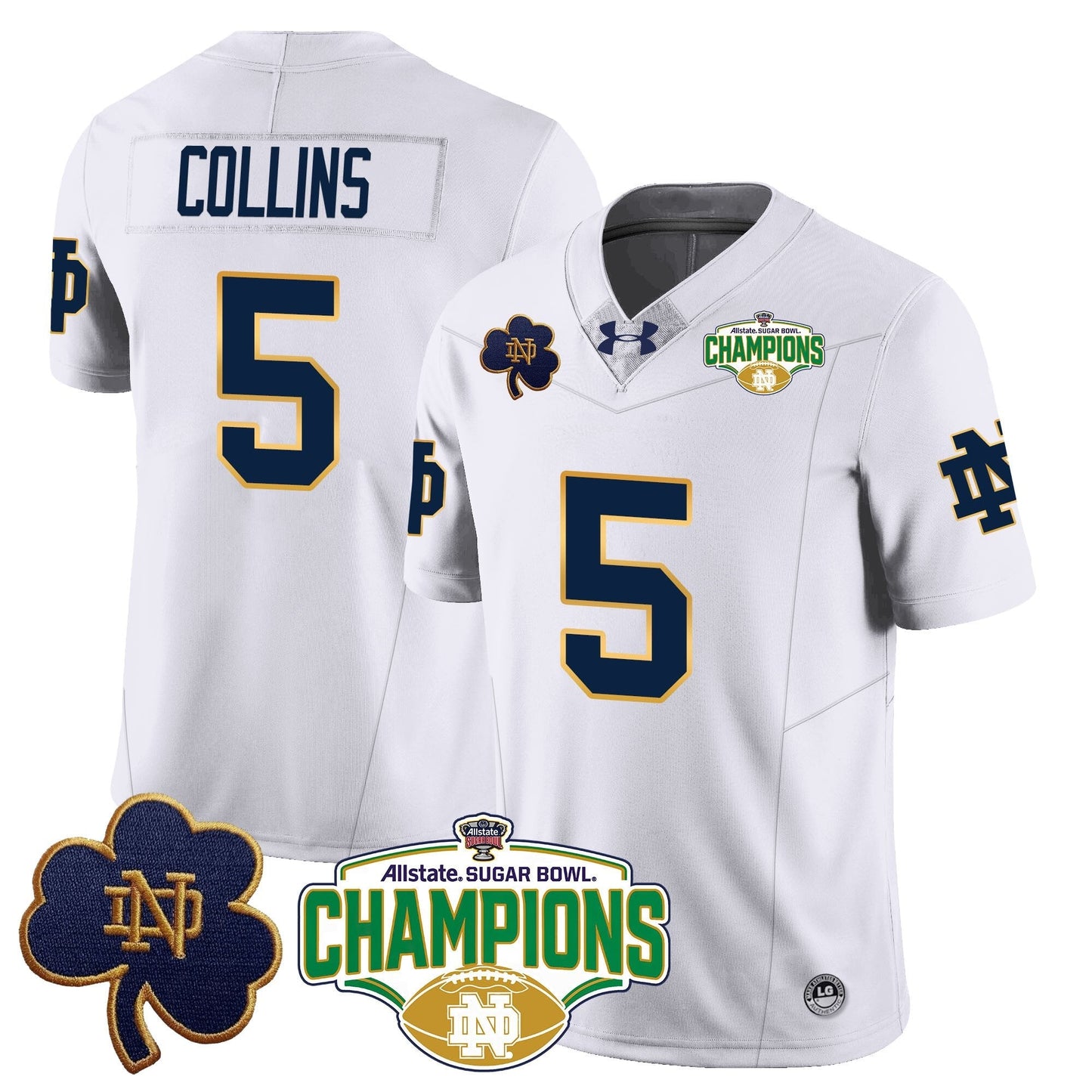 ND 2025 Sugar Bowl Champions Jersey - All Stitched