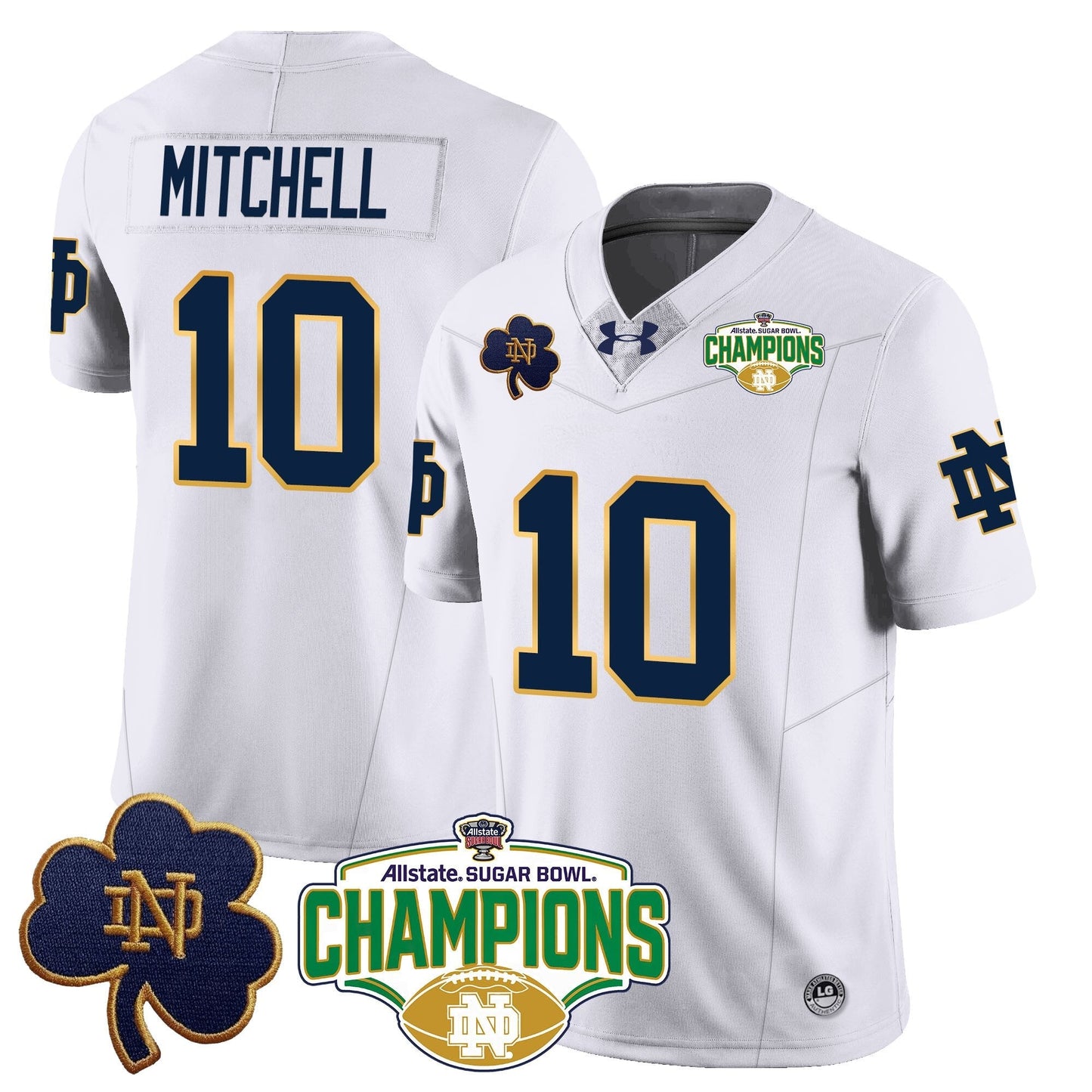 ND 2025 Sugar Bowl Champions Jersey - All Stitched