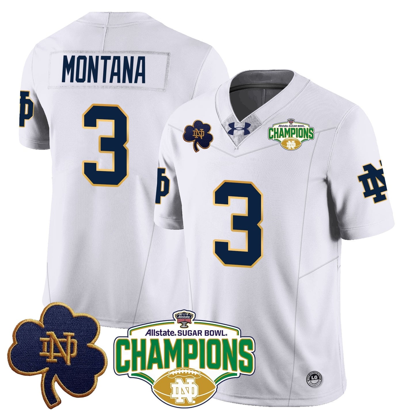 ND 2025 Sugar Bowl Champions Jersey - All Stitched