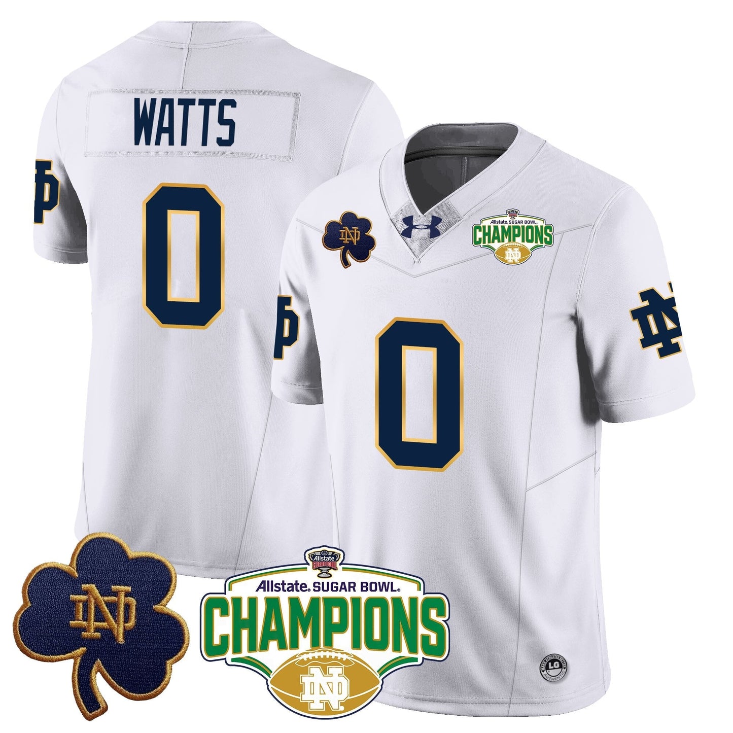 ND 2025 Sugar Bowl Champions Jersey - All Stitched