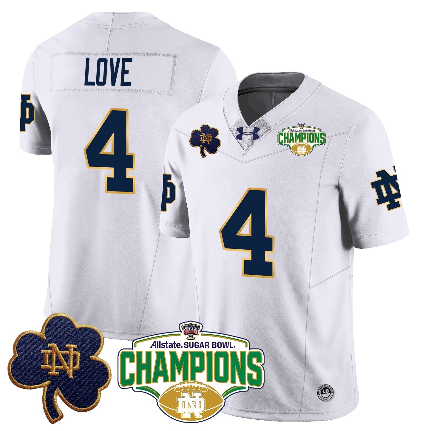 ND 2025 Sugar Bowl Champions Jersey - All Stitched