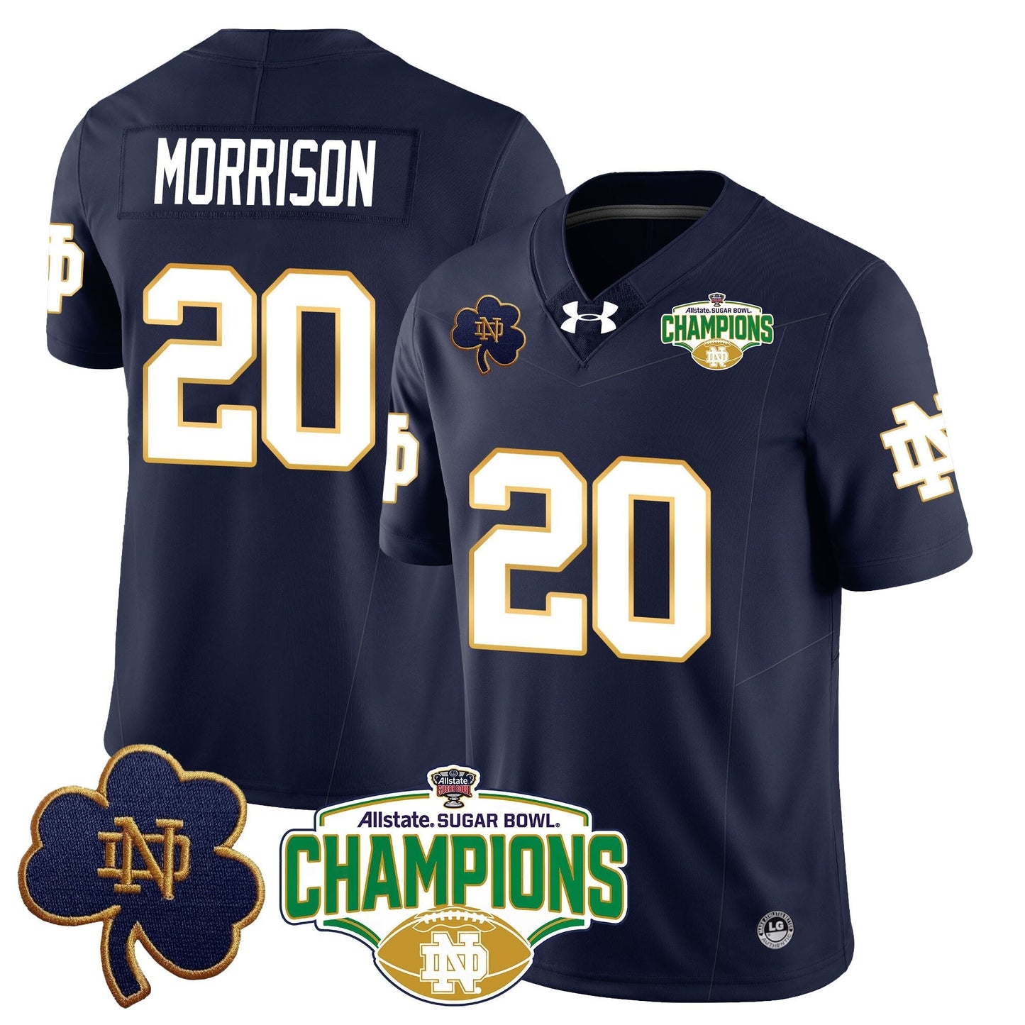 ND 2025 Sugar Bowl Champions Jersey - All Stitched
