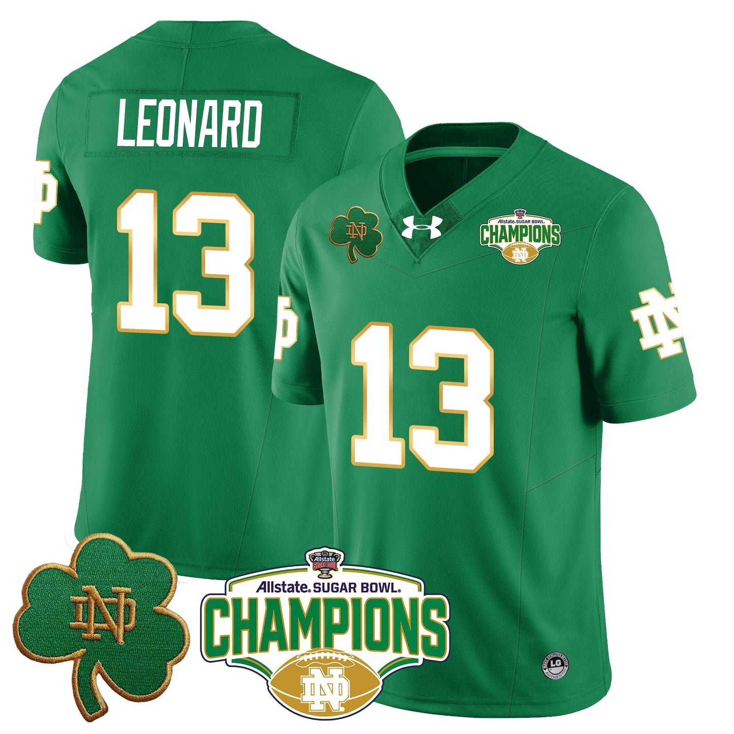 ND 2025 Sugar Bowl Champions Jersey - All Stitched