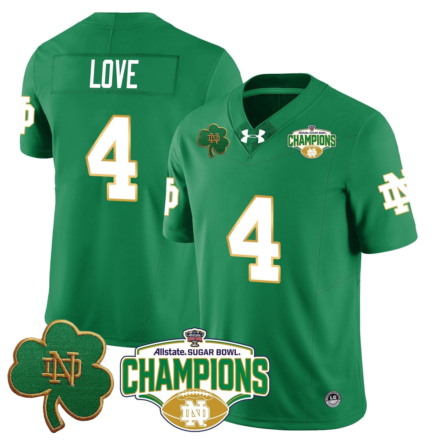 ND 2025 Sugar Bowl Champions Jersey - All Stitched