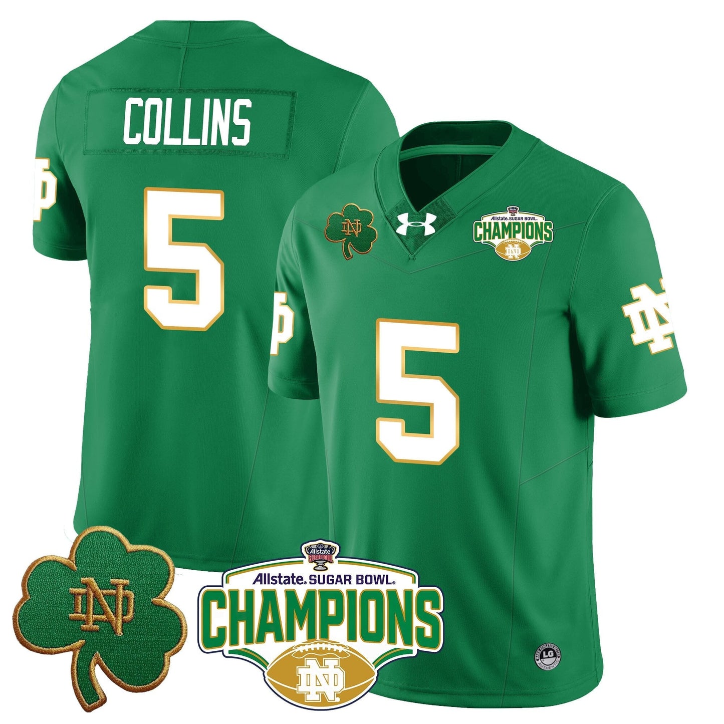 ND 2025 Sugar Bowl Champions Jersey - All Stitched