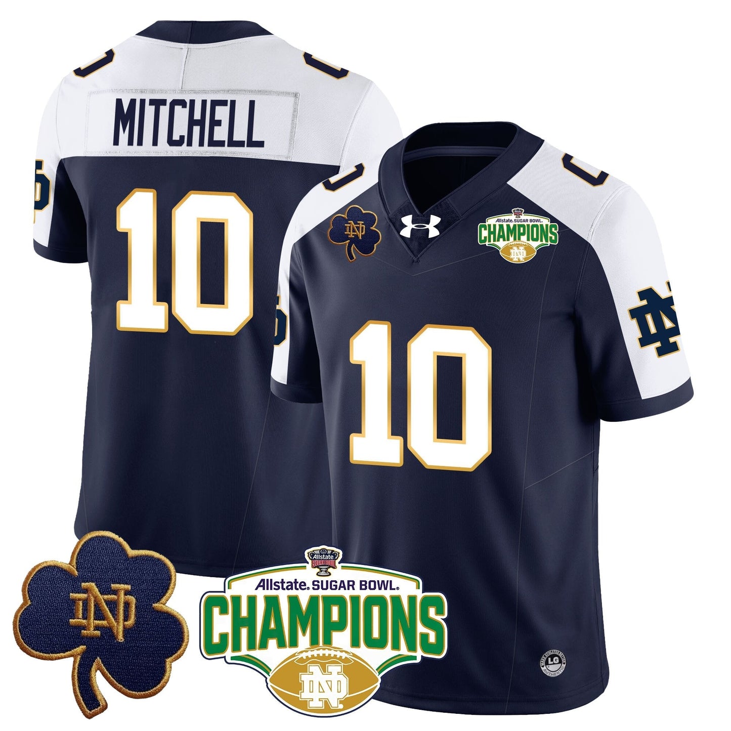 ND 2025 Sugar Bowl Champions Jersey - All Stitched