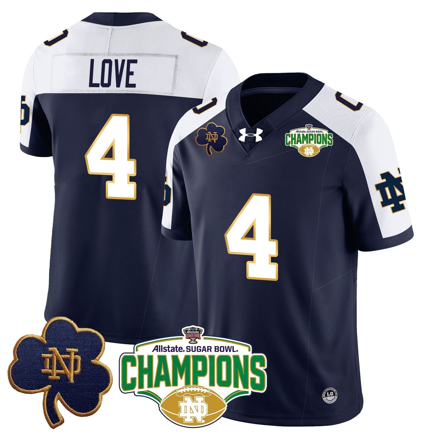 ND 2025 Sugar Bowl Champions Jersey - All Stitched