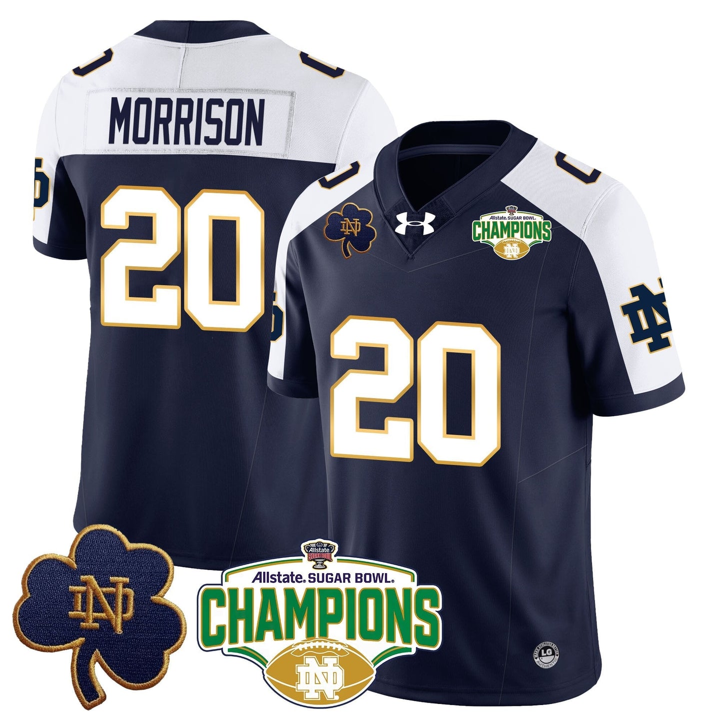 ND 2025 Sugar Bowl Champions Jersey - All Stitched