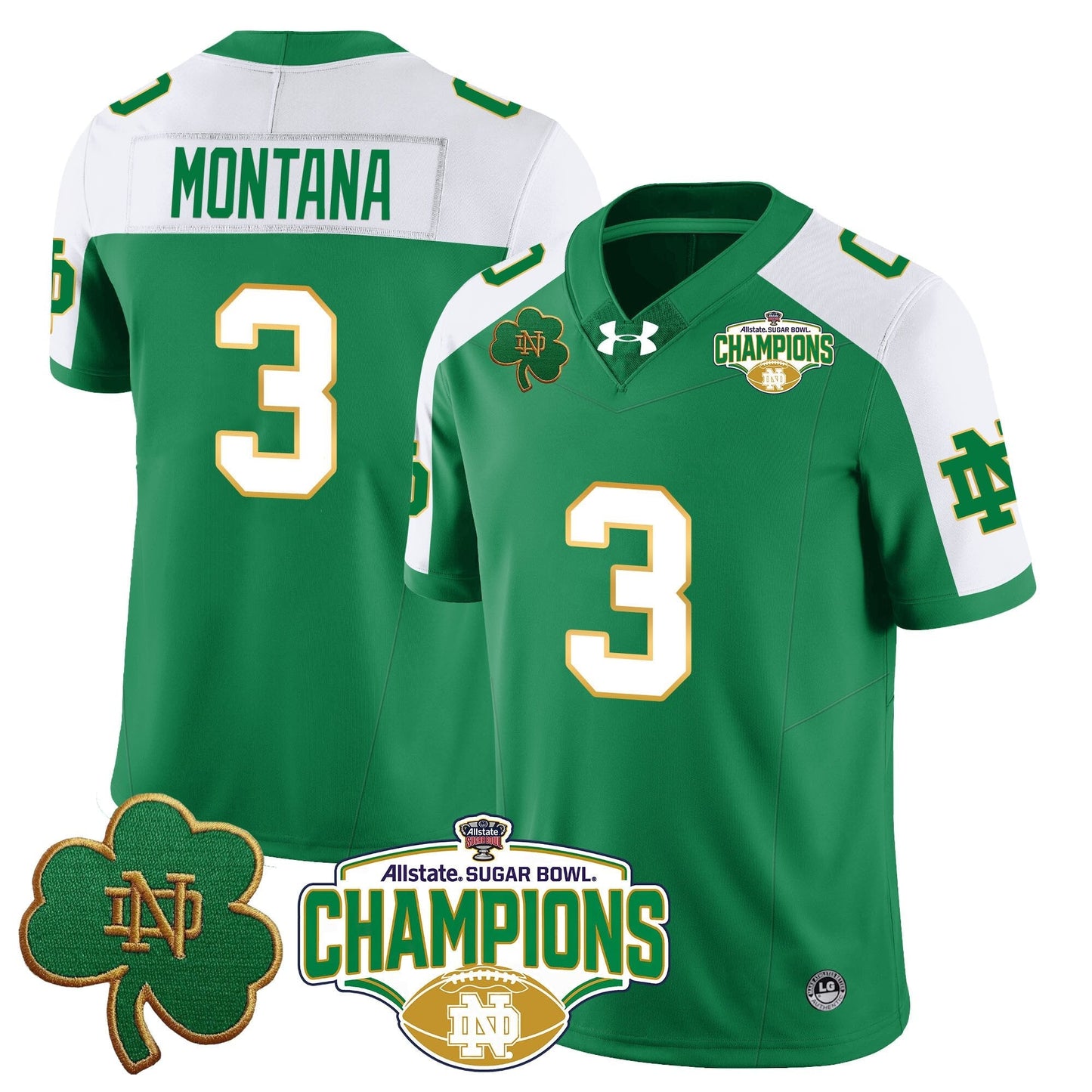 ND 2025 Sugar Bowl Champions Jersey - All Stitched