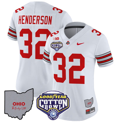 Women's OSU 'Heritage Stripe' Cotton Bowl Patch Vapor Limited Jersey - All Stitched