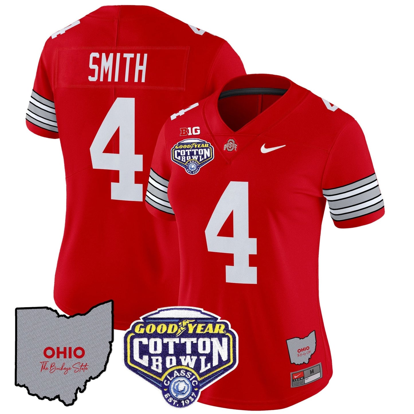 Women's OSU 'Heritage Stripe' Cotton Bowl Patch Vapor Limited Jersey - All Stitched