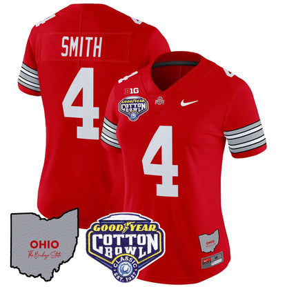 Women's OSU 'Heritage Stripe' Cotton Bowl Patch Vapor Limited Jersey - All Stitched