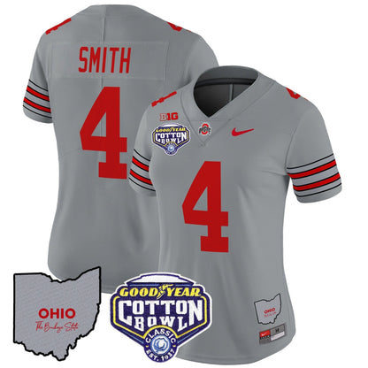 Women's OSU 'Heritage Stripe' Cotton Bowl Patch Vapor Limited Jersey - All Stitched