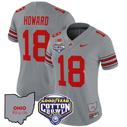 Women's OSU 'Heritage Stripe' Cotton Bowl Patch Vapor Limited Jersey - All Stitched