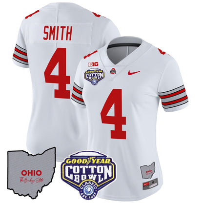 Women's OSU 'Heritage Stripe' Cotton Bowl Patch Vapor Limited Jersey - All Stitched